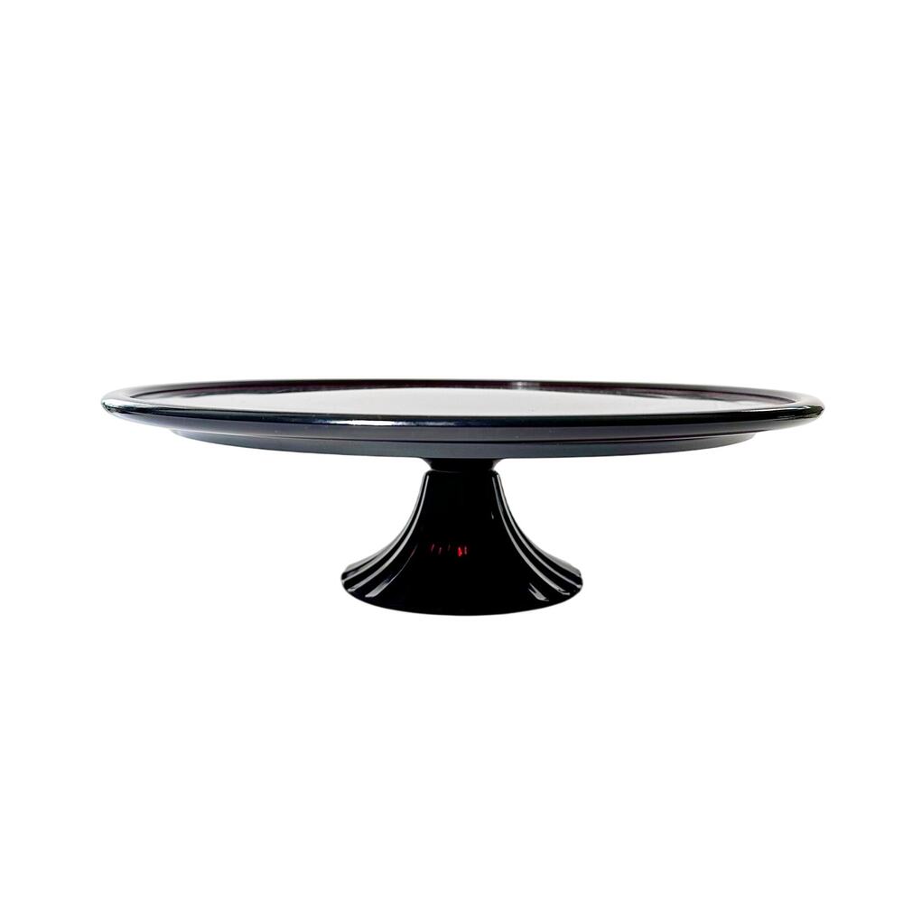 Arcotoc France Ruby Red Glass Pedestal Cake Stand 13” HTF